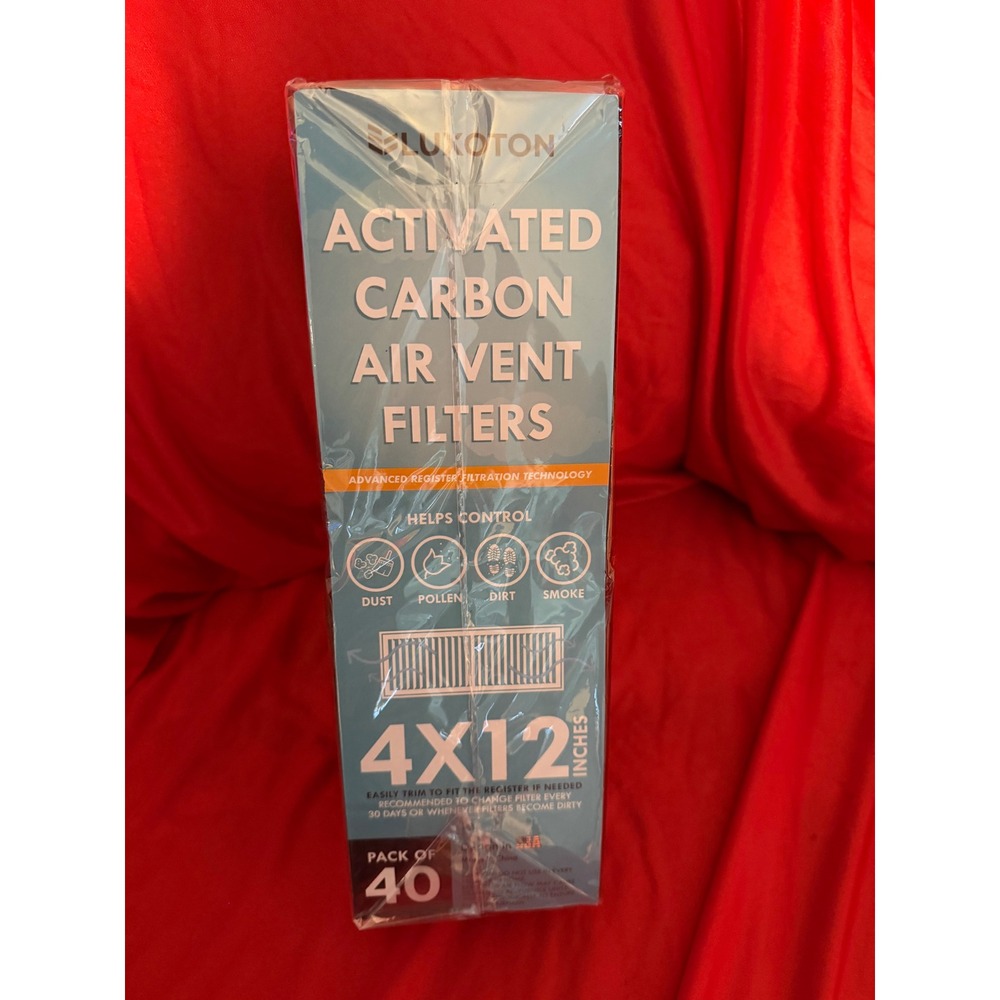 LUKOTON Activated Carbon Air Vent Filters 4x12 Inch Black Pack of 40 X003PRNSGJ